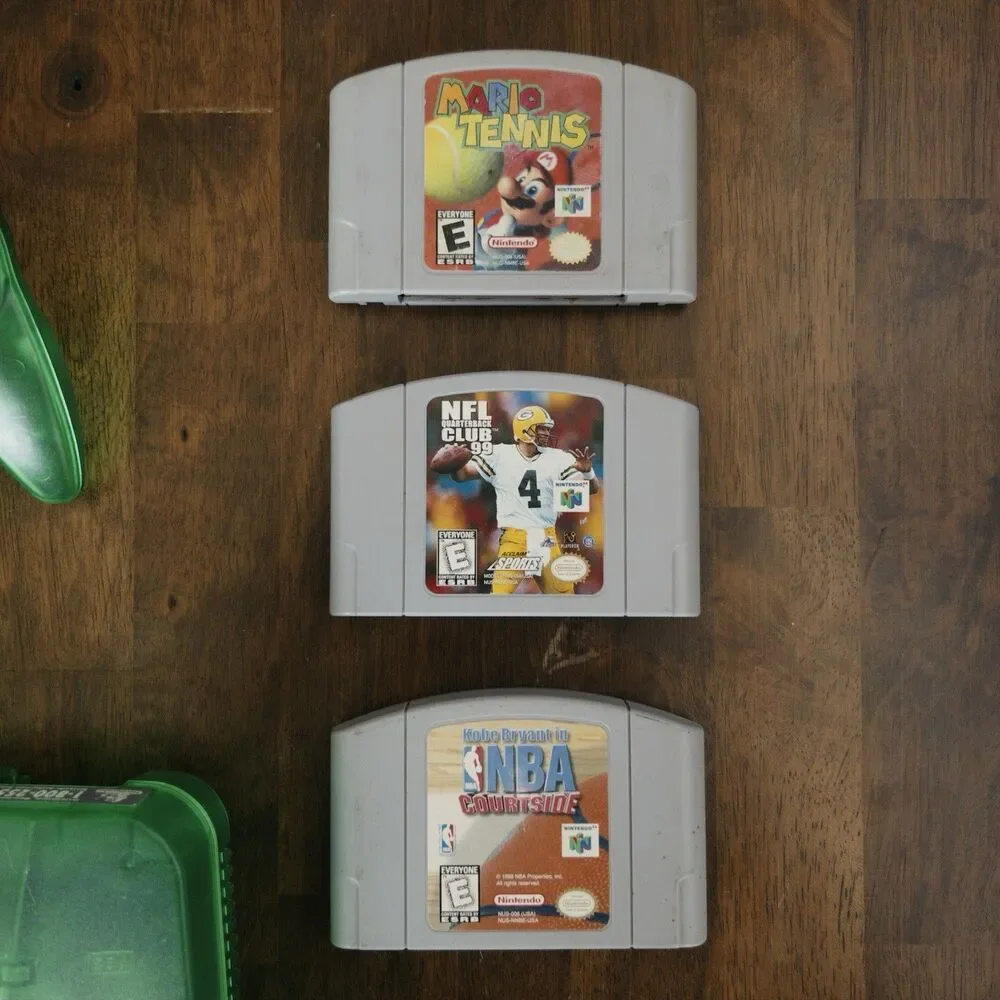 Nintendo 64 N64 Jungle Green Console, Controller, Games, Expansion Pak Cleaned